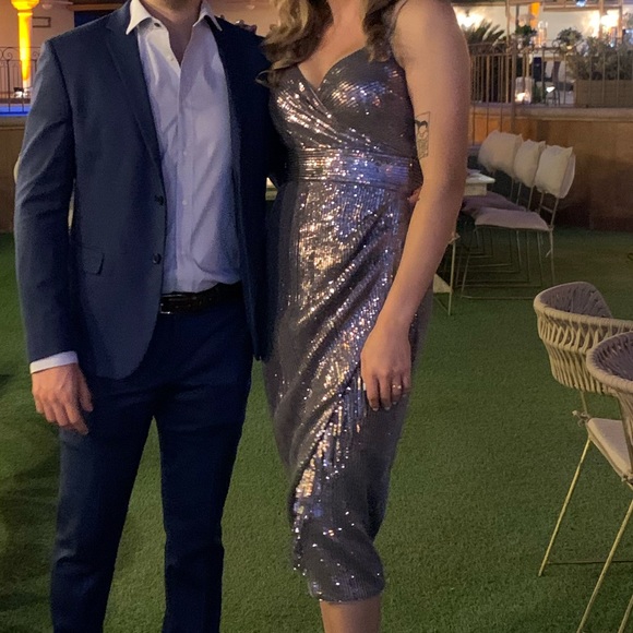 Gunmetal sequins cocktail dress - Picture 8 of 8